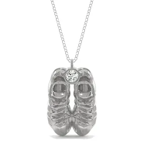 0.10 CTW DEW Moissanite Soccer Cleats Pendant in Sterling Silver
