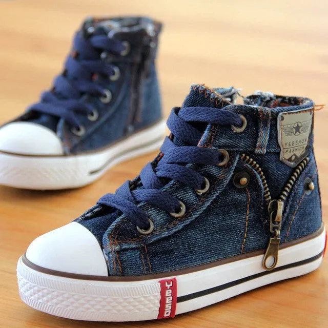 25-37M | Boys & Girls | Zipper Canvas Sneakers