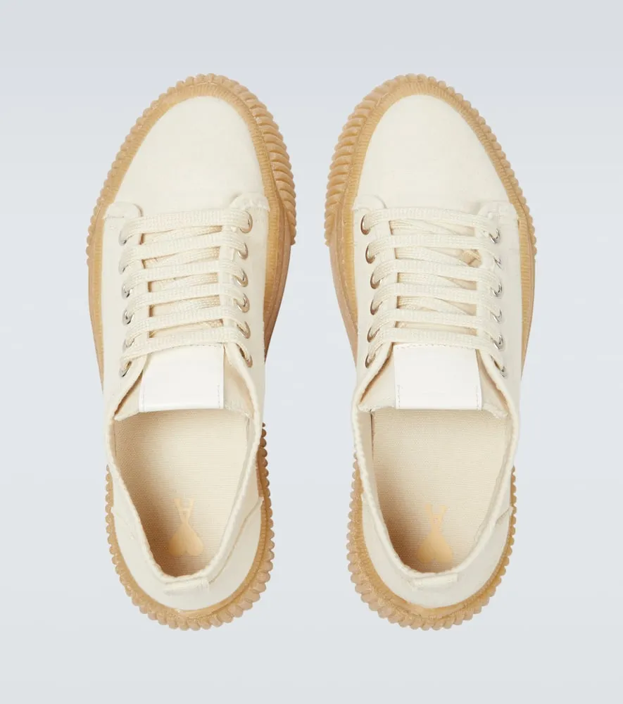 Ami Paris Canvas lace-up sneakers