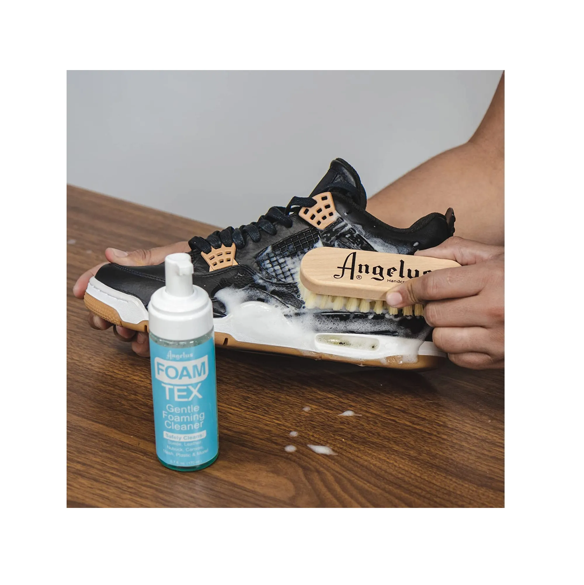Angelus Shoe Cleaning Brush Premium Hog Bristle Sneaker Cleaner Brush 5