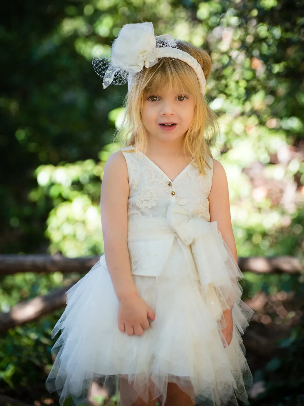 Baptism Dress with Swarovski crystal  - LAURA