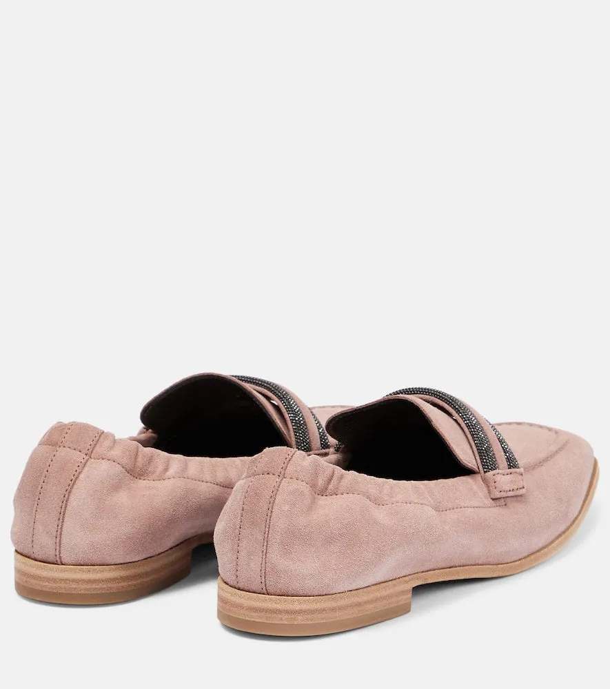 Brunello Cucinelli Embellished suede loafers