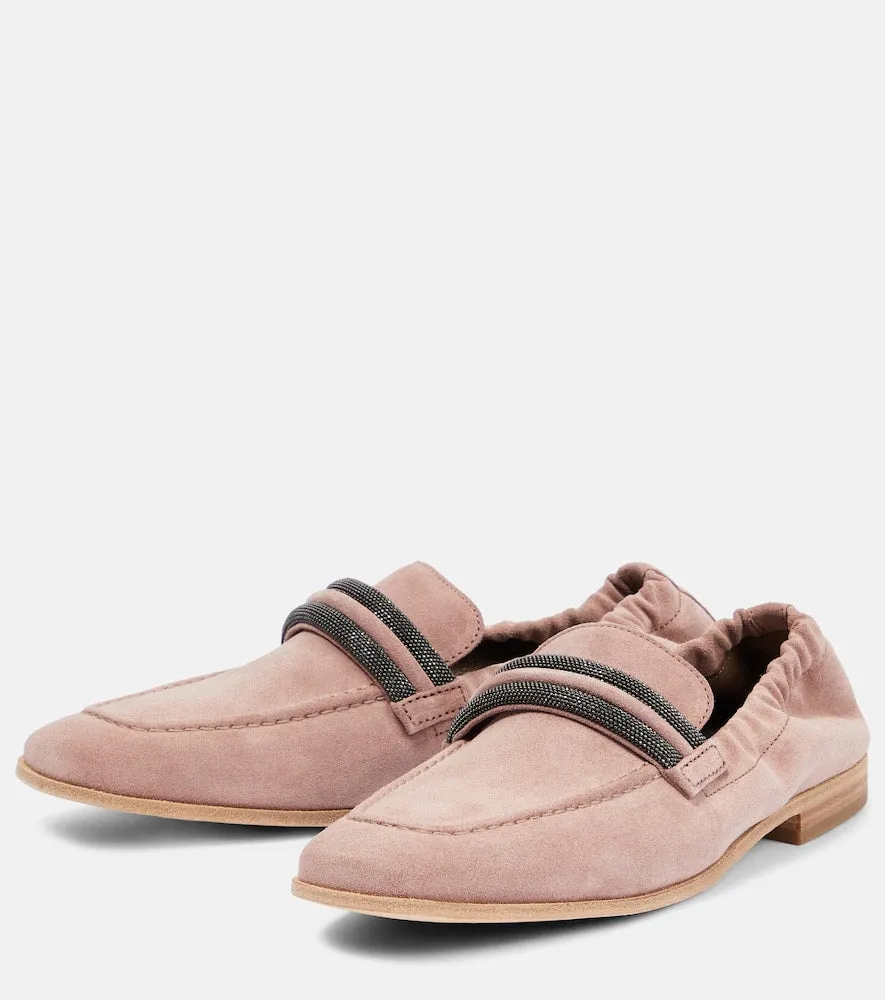 Brunello Cucinelli Embellished suede loafers