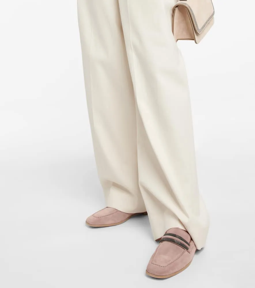 Brunello Cucinelli Embellished suede loafers