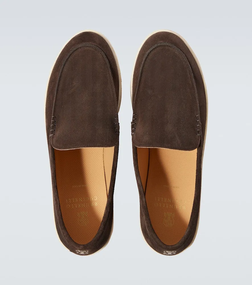 Brunello Cucinelli Herringbone suede loafers