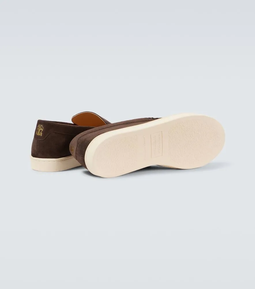 Brunello Cucinelli Herringbone suede loafers
