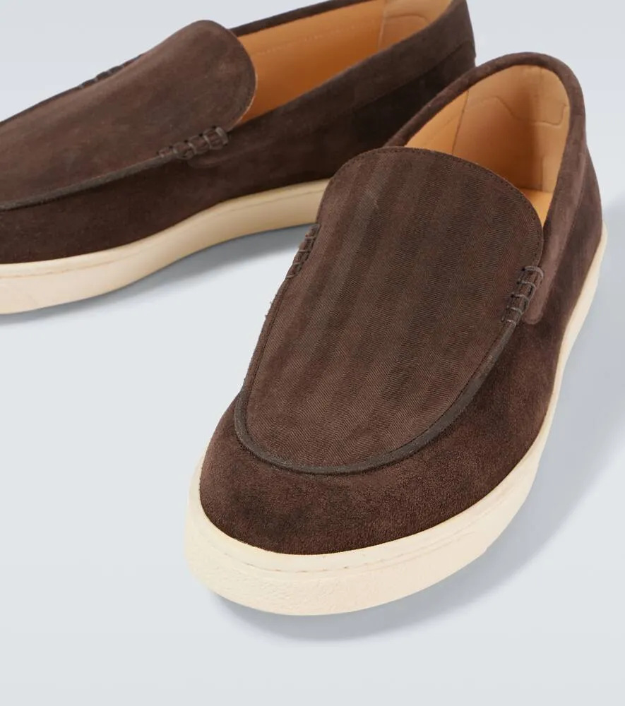Brunello Cucinelli Herringbone suede loafers