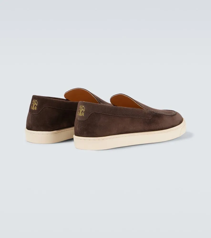 Brunello Cucinelli Herringbone suede loafers