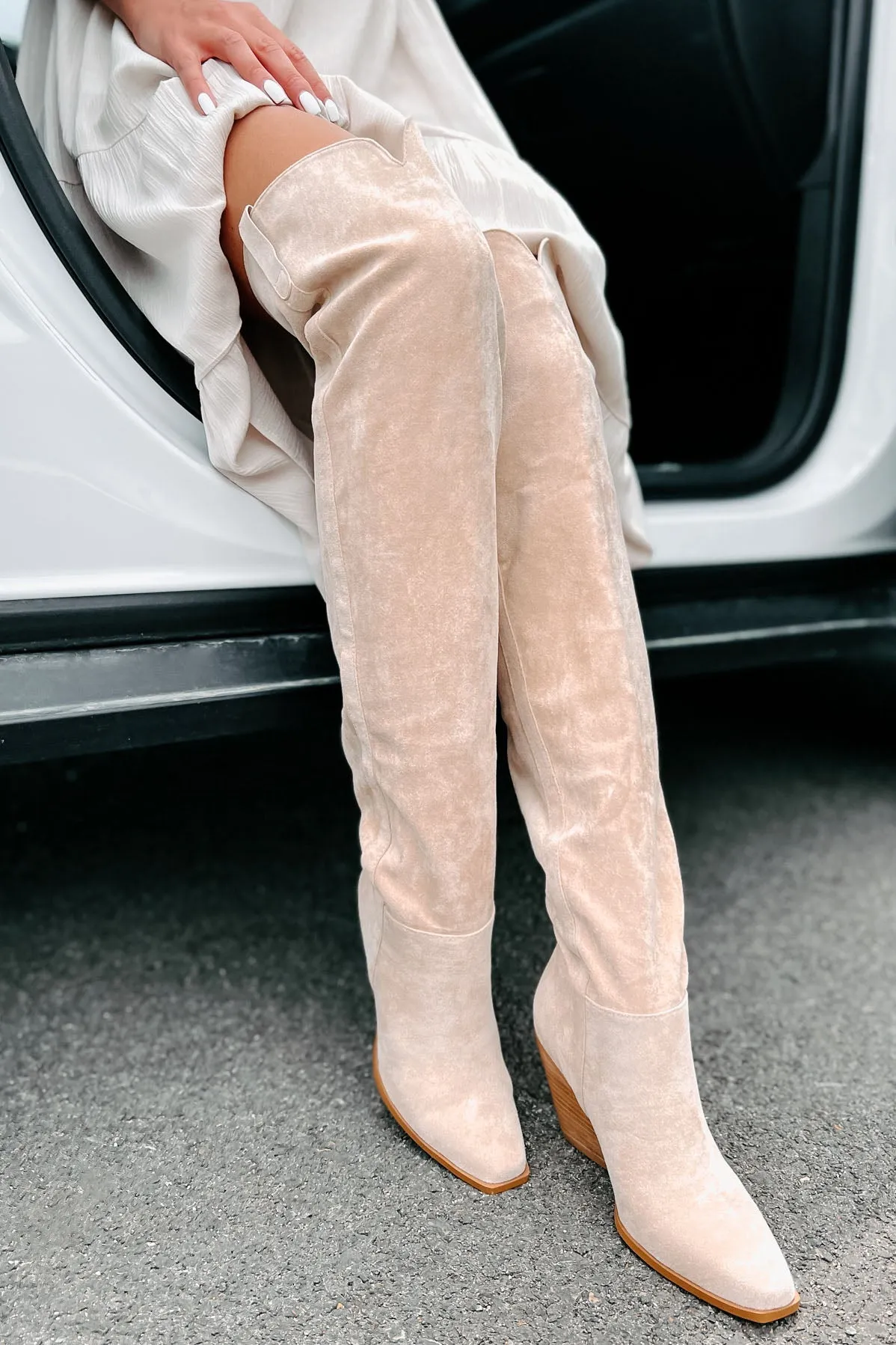 Calahari Faux Suede Over The Knee Billini Boots (Sahara Suede)