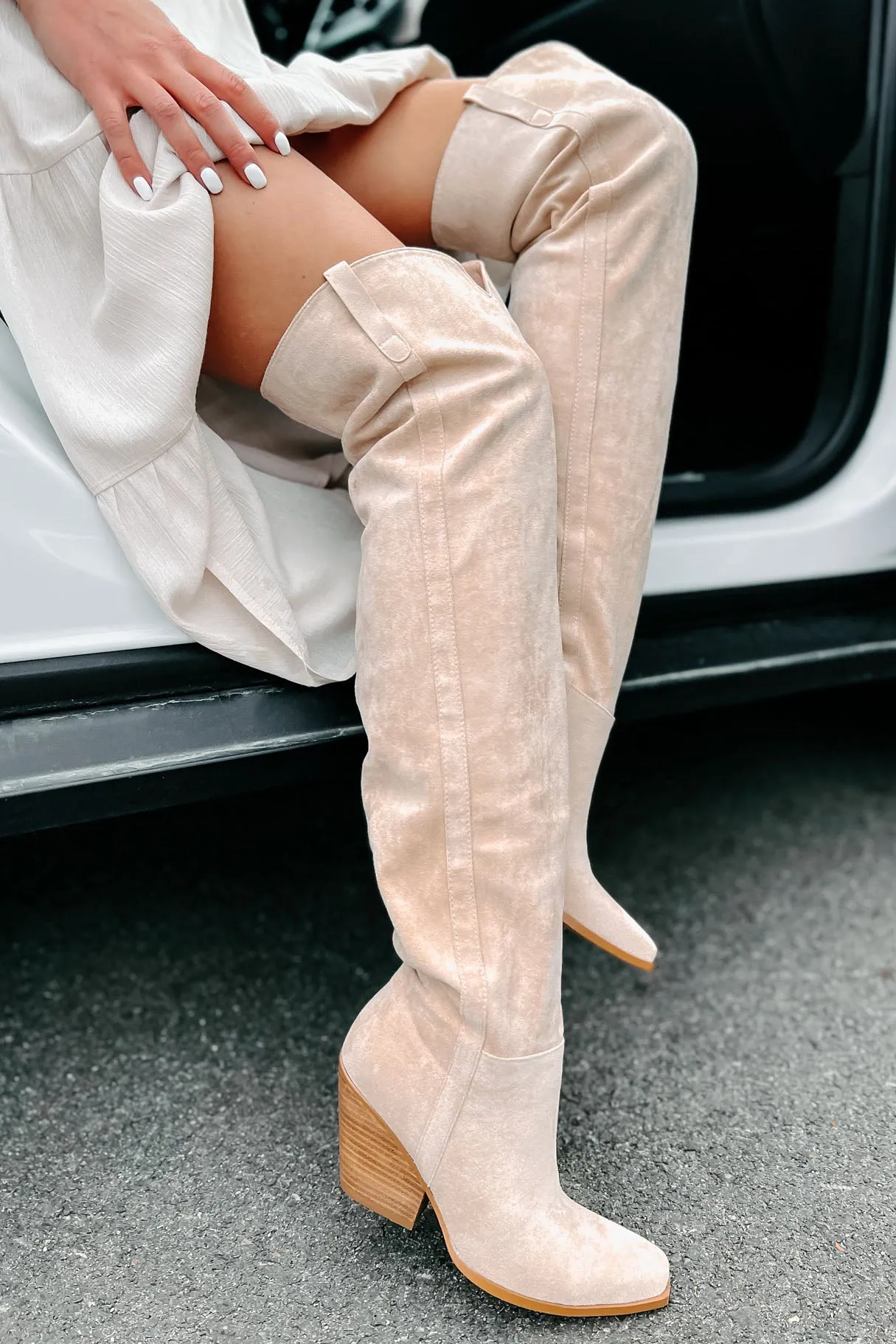 Calahari Faux Suede Over The Knee Billini Boots (Sahara Suede)
