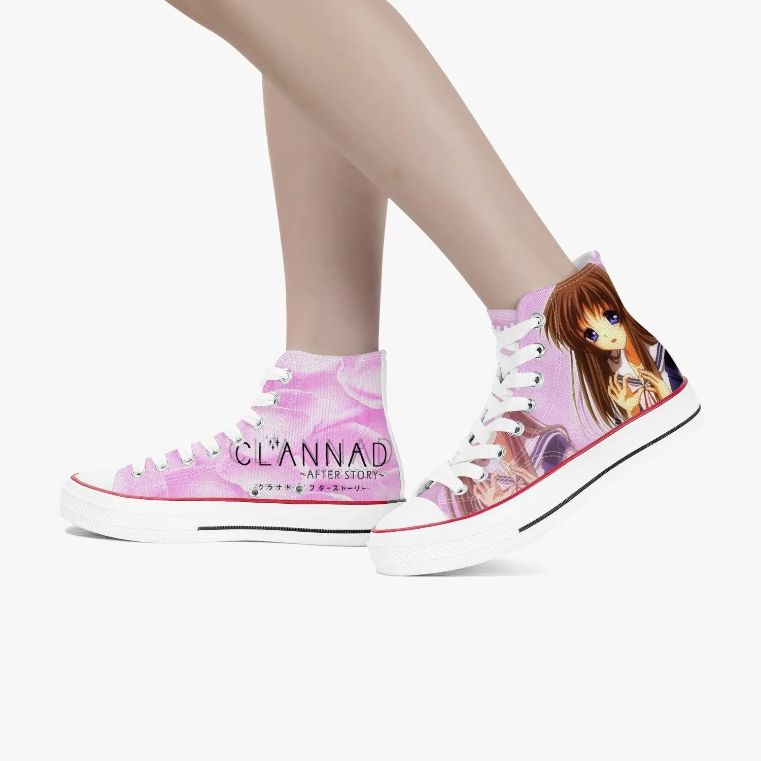 Clannad Nagisa Furukawa A-Star High White Anime Shoes