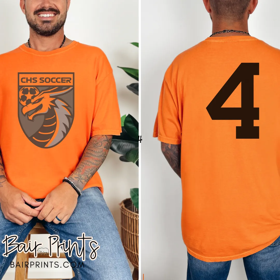 Clinton Dragon Custom Soccer T-Shirt With Number