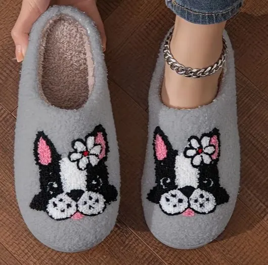 FrenFoot Adorable Frenchie Pattern Slippers for Dog Enthusiasts