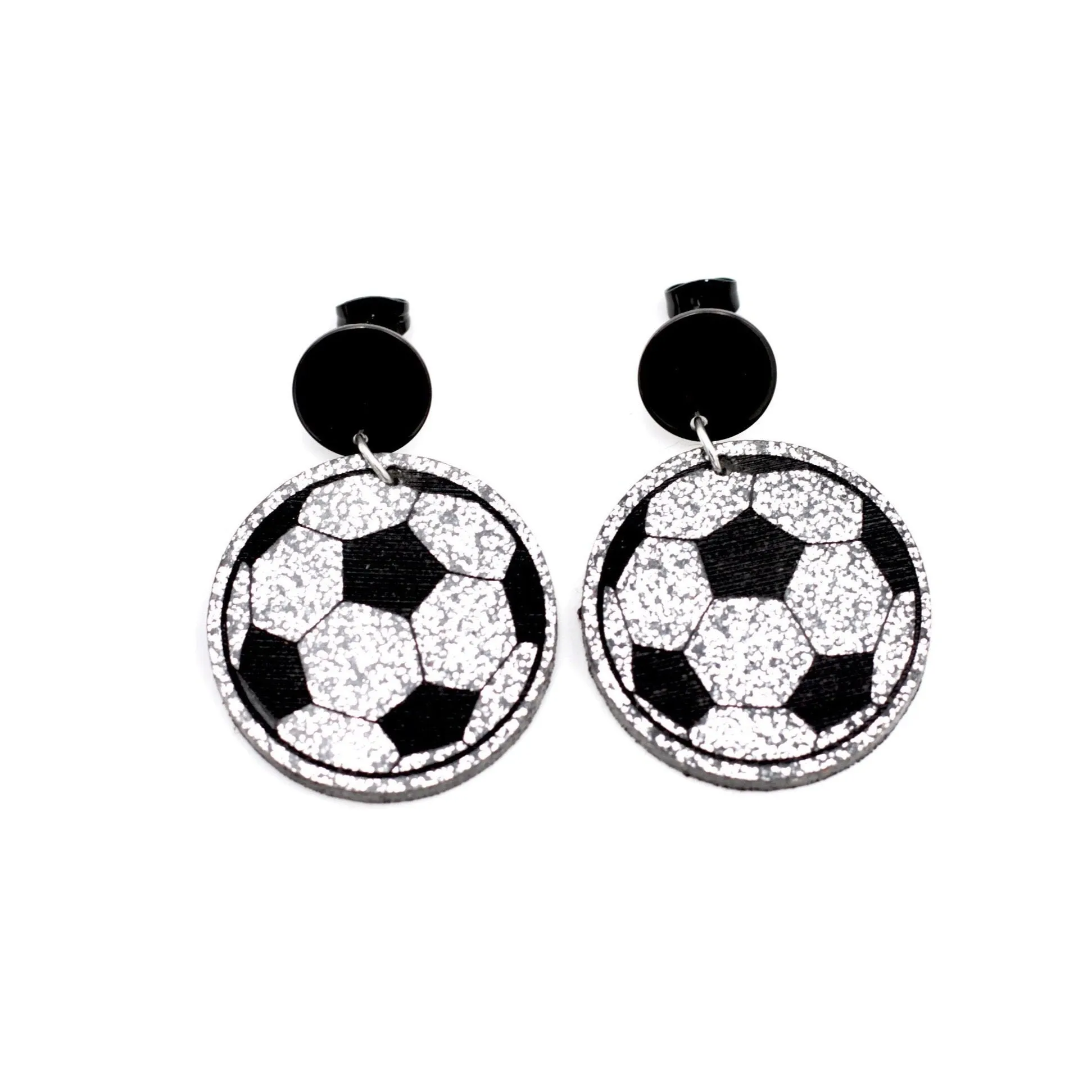 Glitter Soccer Dangles