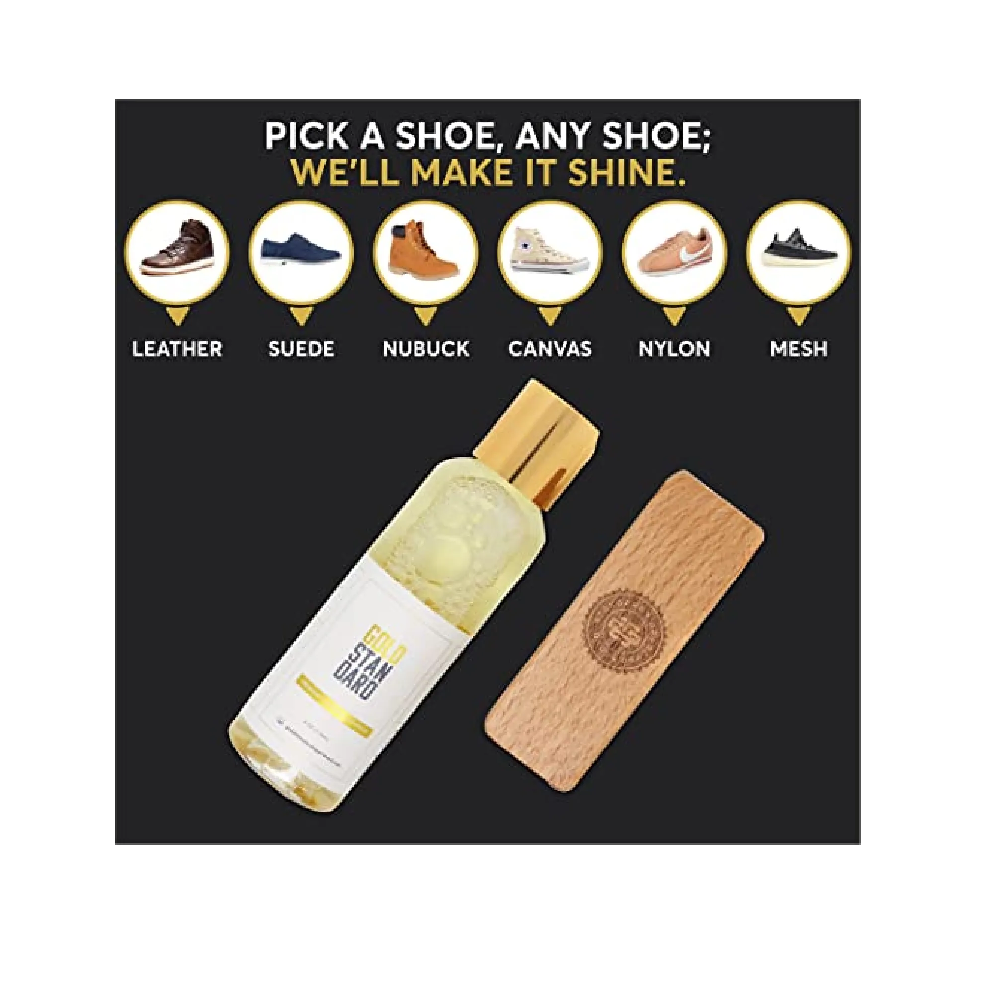 Gold Standard Shoe Cleaner Essentials - Sneaker Cleaner Easily Removes Dirt from Leather, Canvas, White Sneakers & More