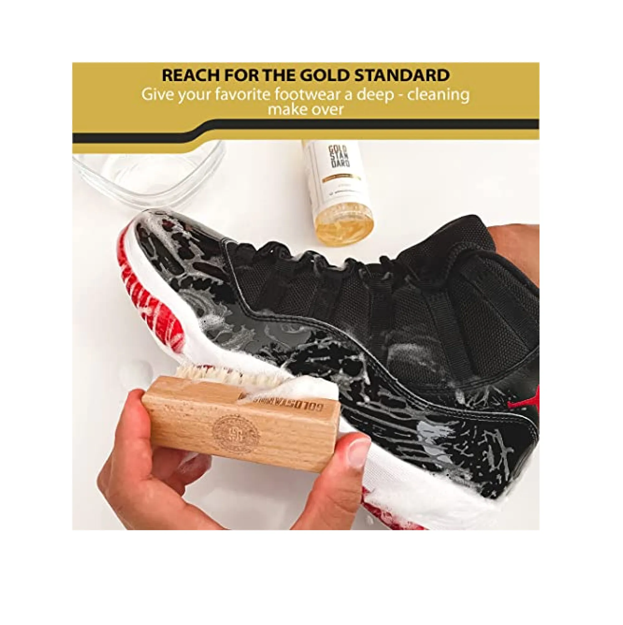 Gold Standard Shoe Cleaner Essentials - Sneaker Cleaner Easily Removes Dirt from Leather, Canvas, White Sneakers & More