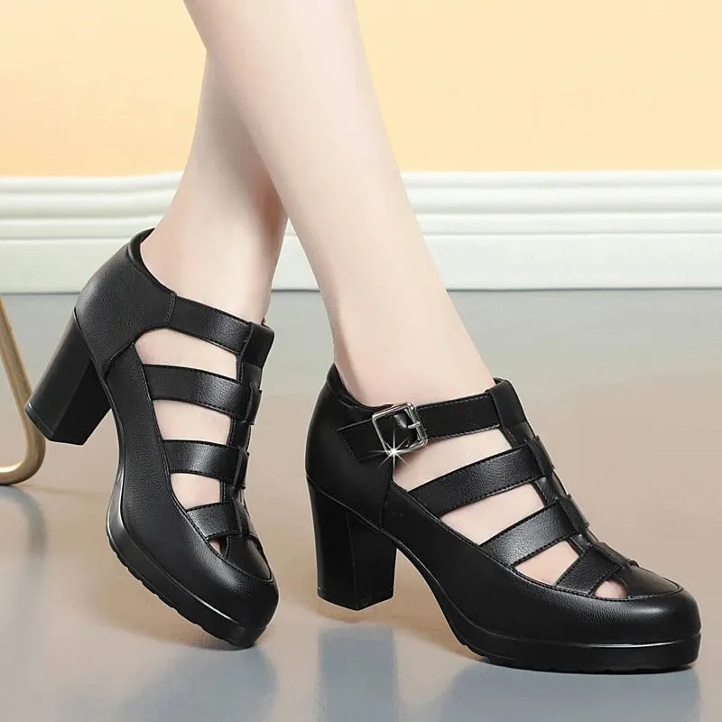 Isadora - Comfortable Block Heel Gladiator Sandals for Women