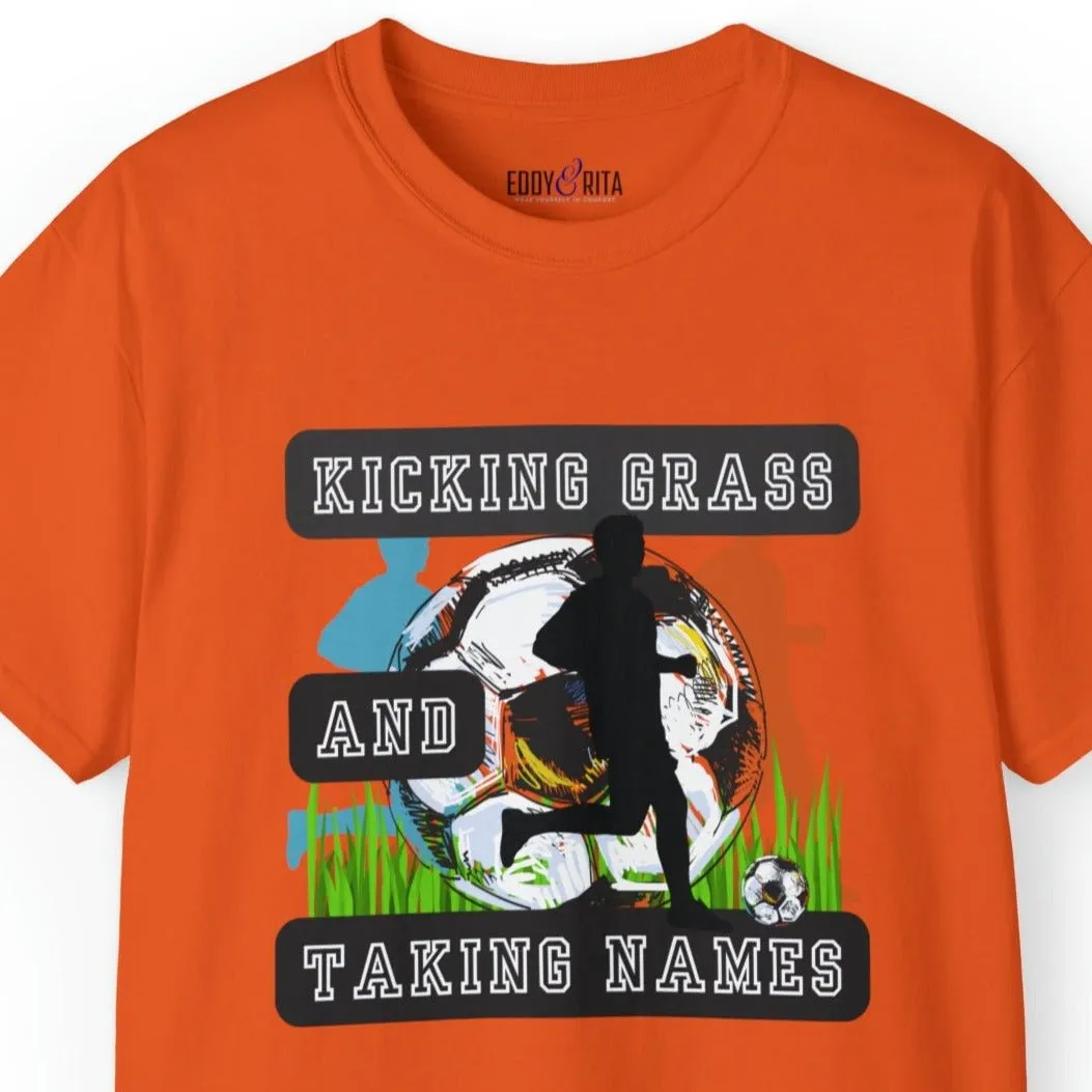Kicking Grass and Taking Names Men's Tee - Soccer-Inspired Shirt for Winners