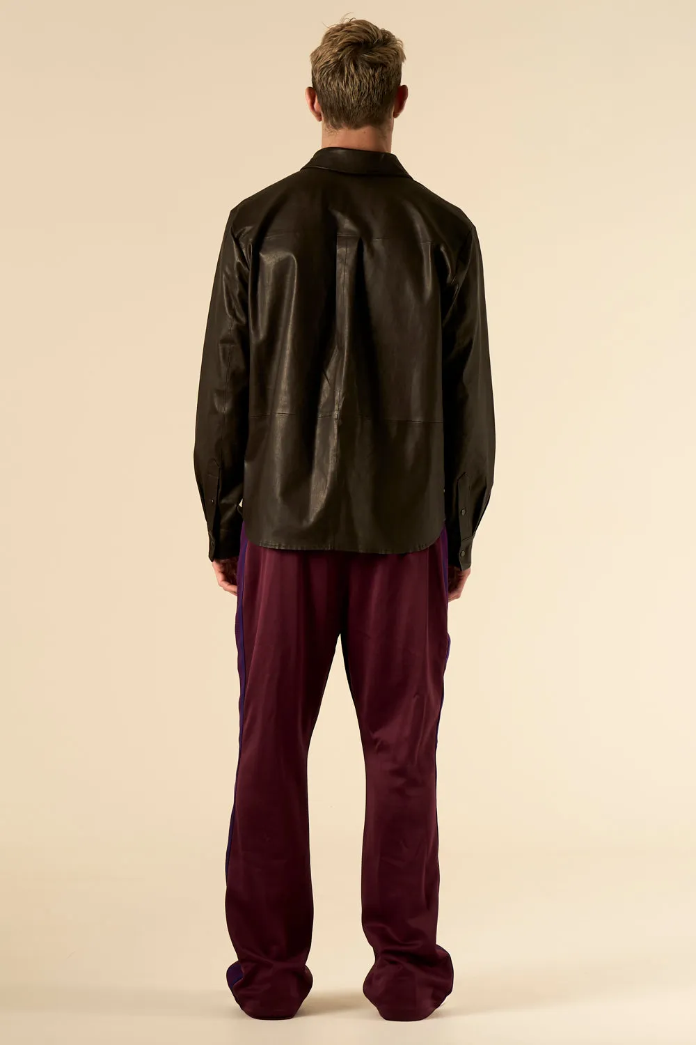 Leather Shirt Chocolate Brown Man