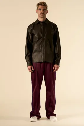 Leather Shirt Chocolate Brown Man