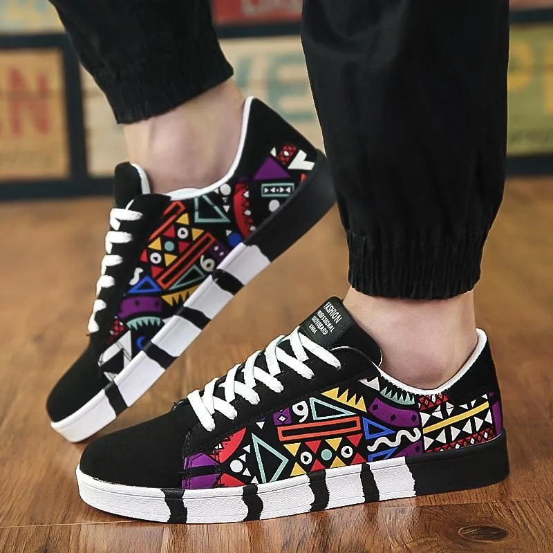 Men Shoes Casual Canvas Fashion Lightweight Lace Up Sneakers Summer Breathable Flats Male Footwear