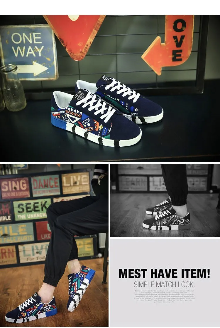 Men Shoes Casual Canvas Fashion Lightweight Lace Up Sneakers Summer Breathable Flats Male Footwear
