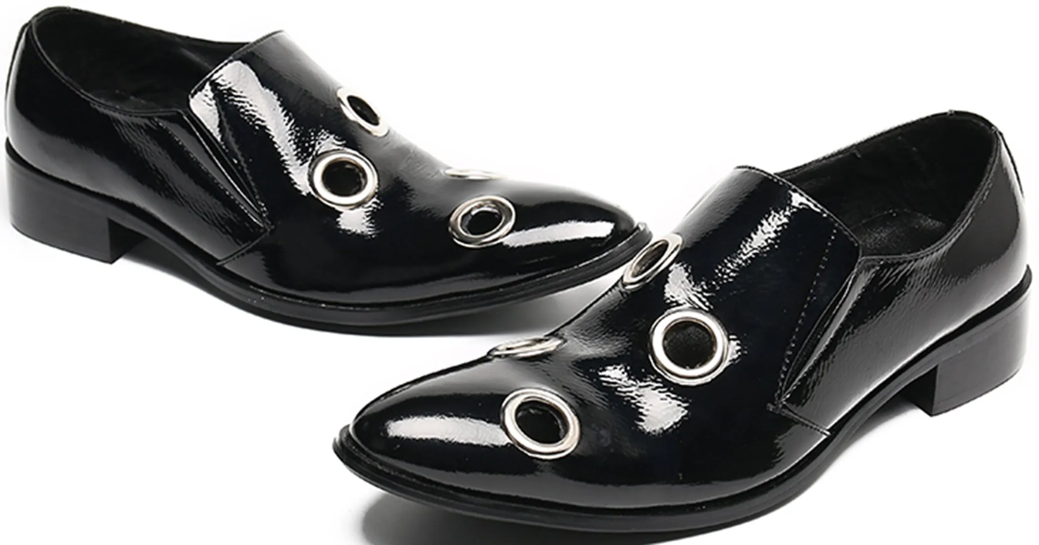 Men's Four Circular Holes Leather Loafers