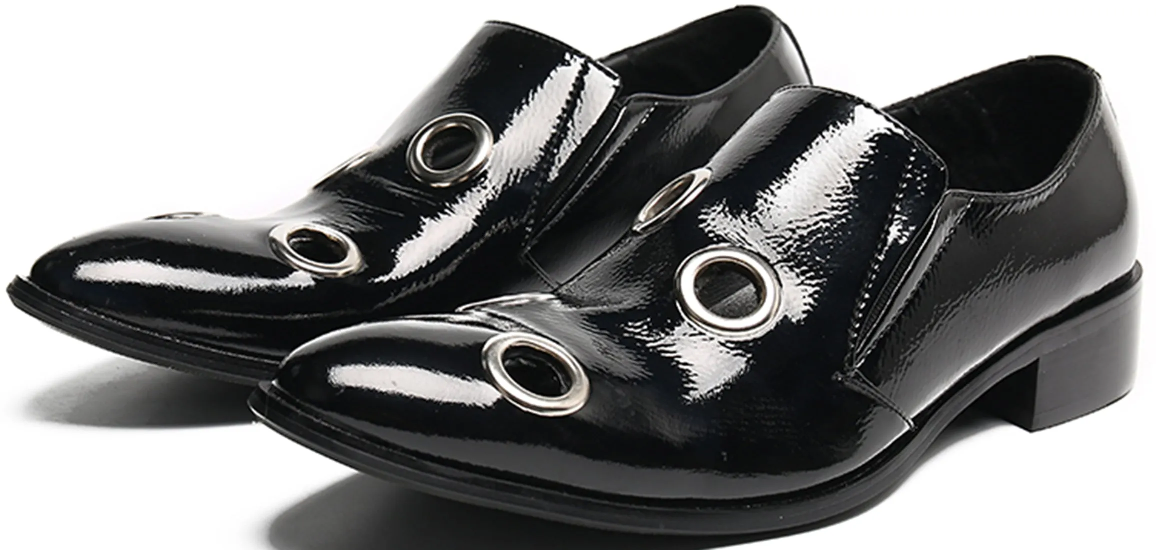 Men's Four Circular Holes Leather Loafers
