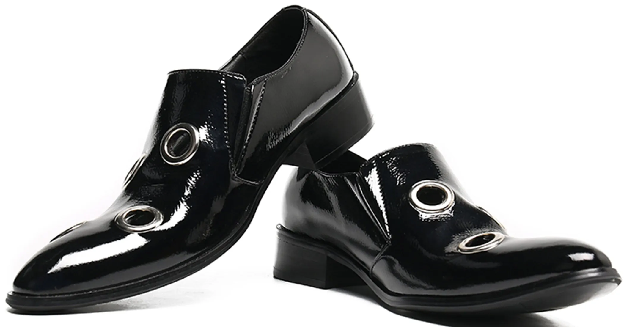 Men's Four Circular Holes Leather Loafers
