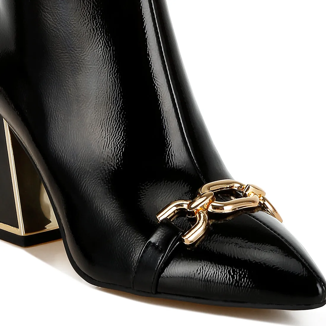 Metallic Chain Detail Boots