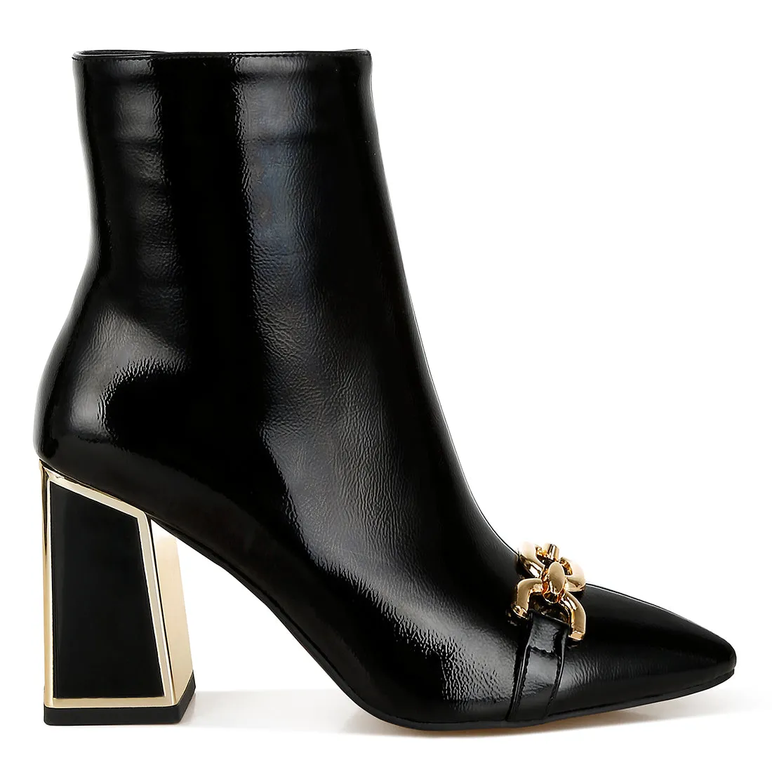 Metallic Chain Detail Boots