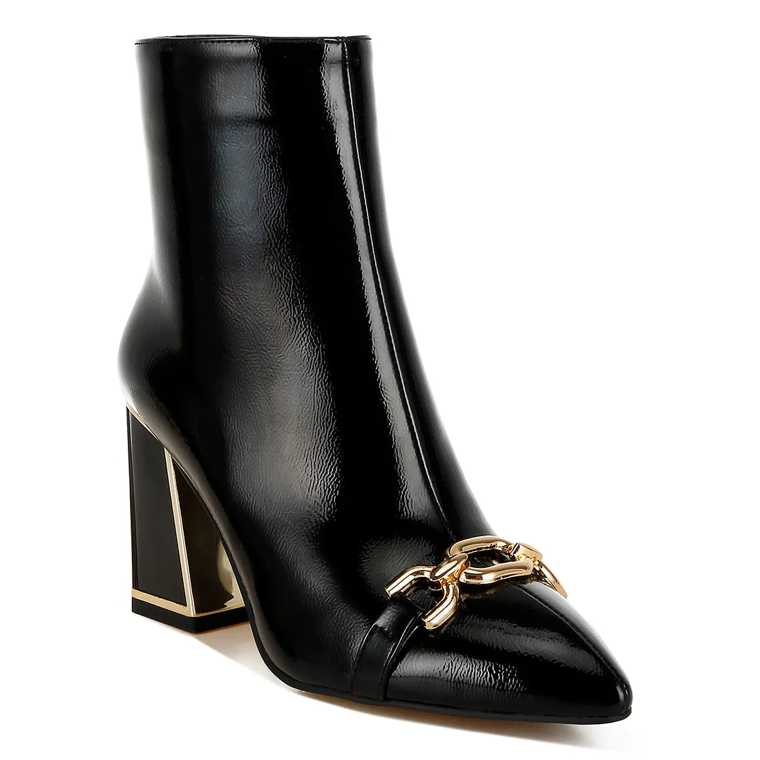 Metallic Chain Detail Boots