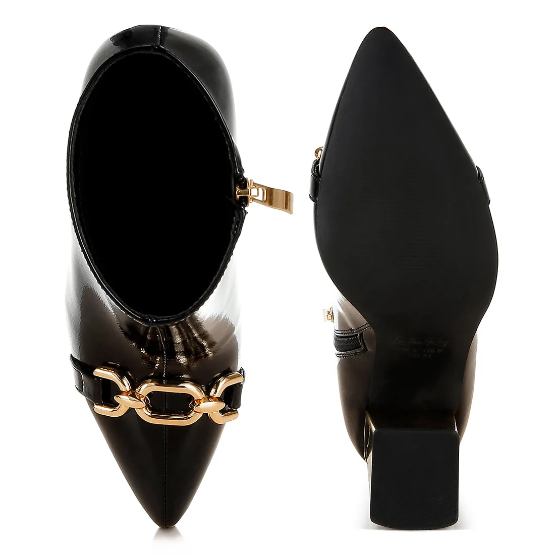 Metallic Chain Detail Boots