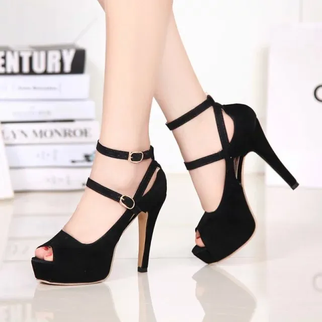 Open toe women pumps female high heels