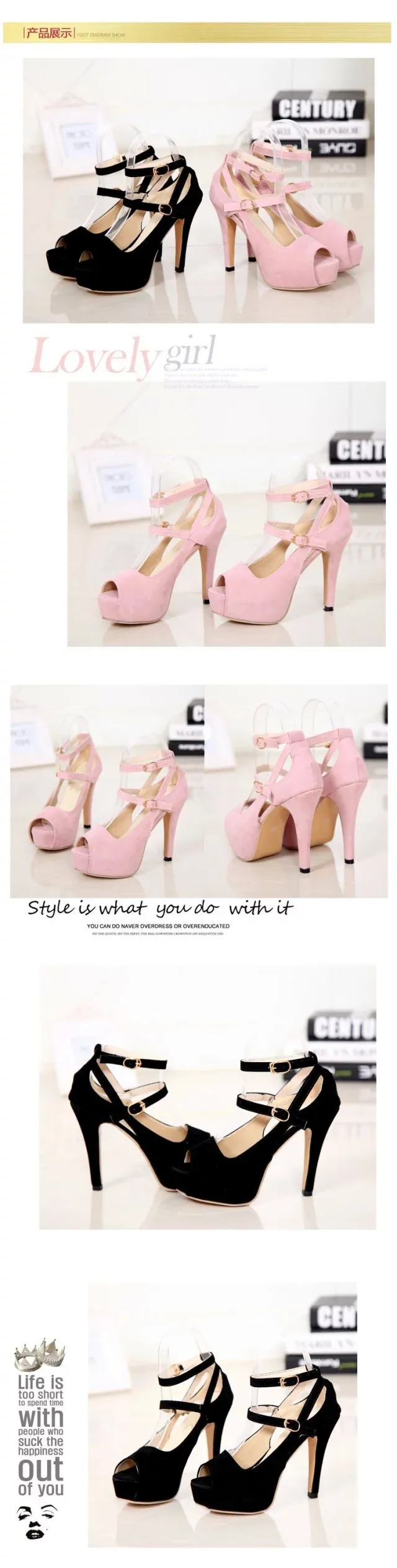 Open toe women pumps female high heels