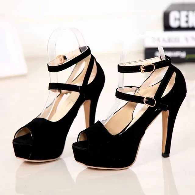 Open toe women pumps female high heels