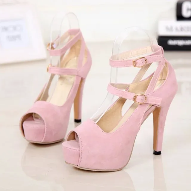 Open toe women pumps female high heels