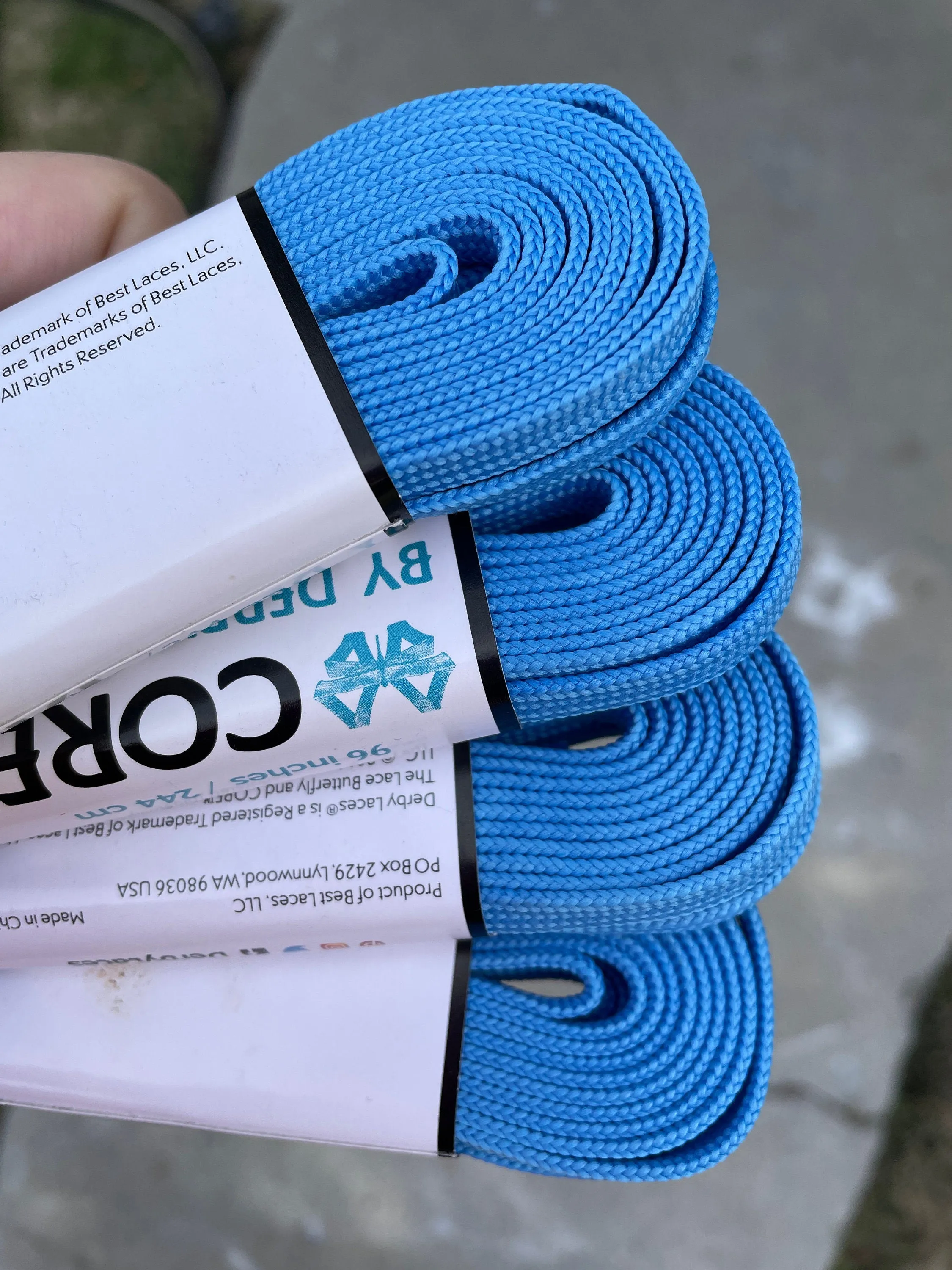 Pool Blue 96 inch CORE Roller Skate Laces (Narrow 6mm)