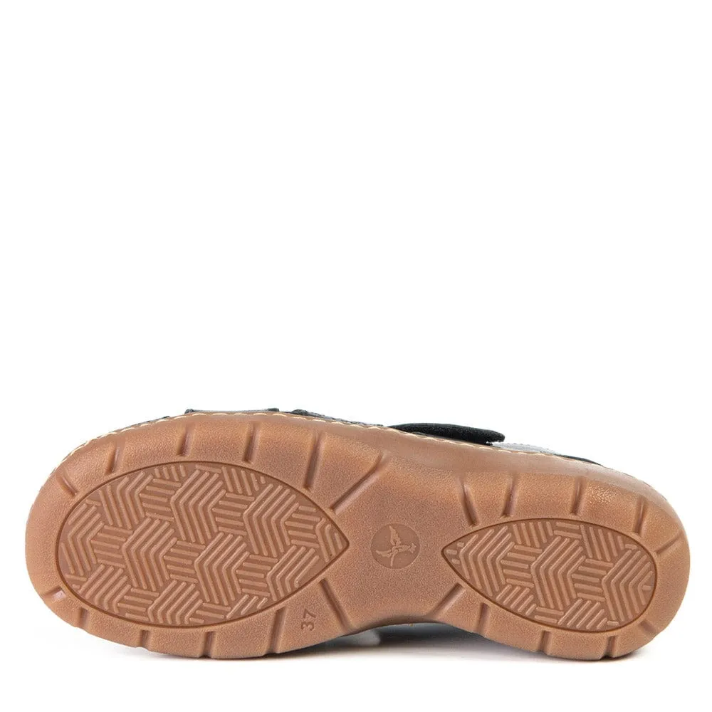 Portofino Women's Fisherman Sandals- Nero