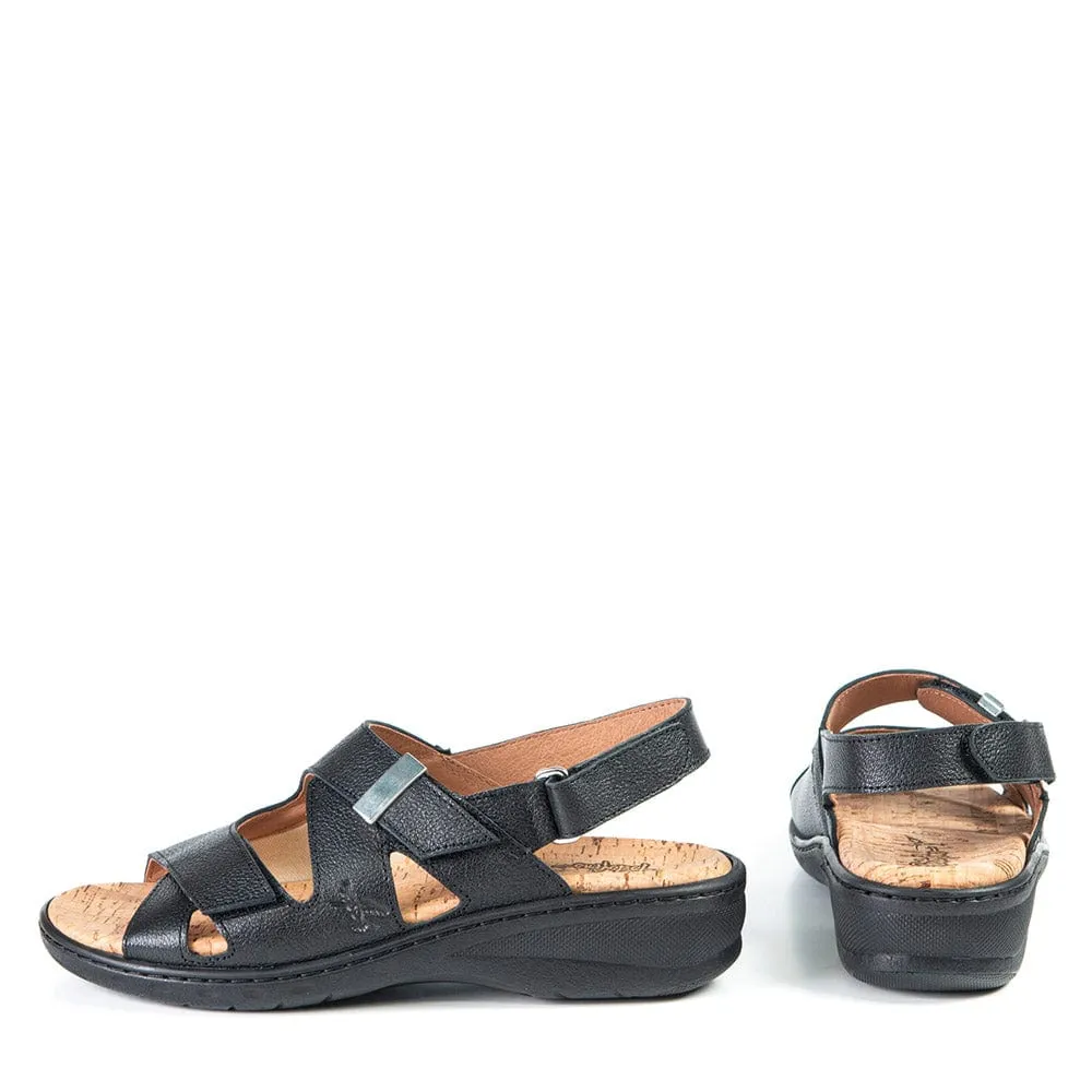 Portofino Women's Fisherman Sandals- Nero