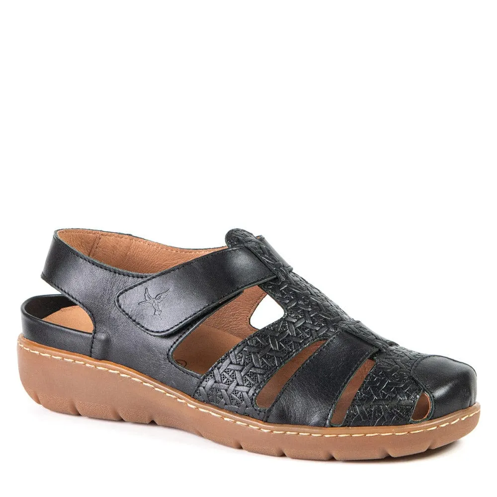 Portofino Women's Fisherman Sandals- Nero