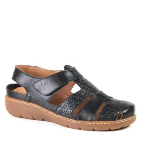 Portofino Women's Fisherman Sandals- Nero