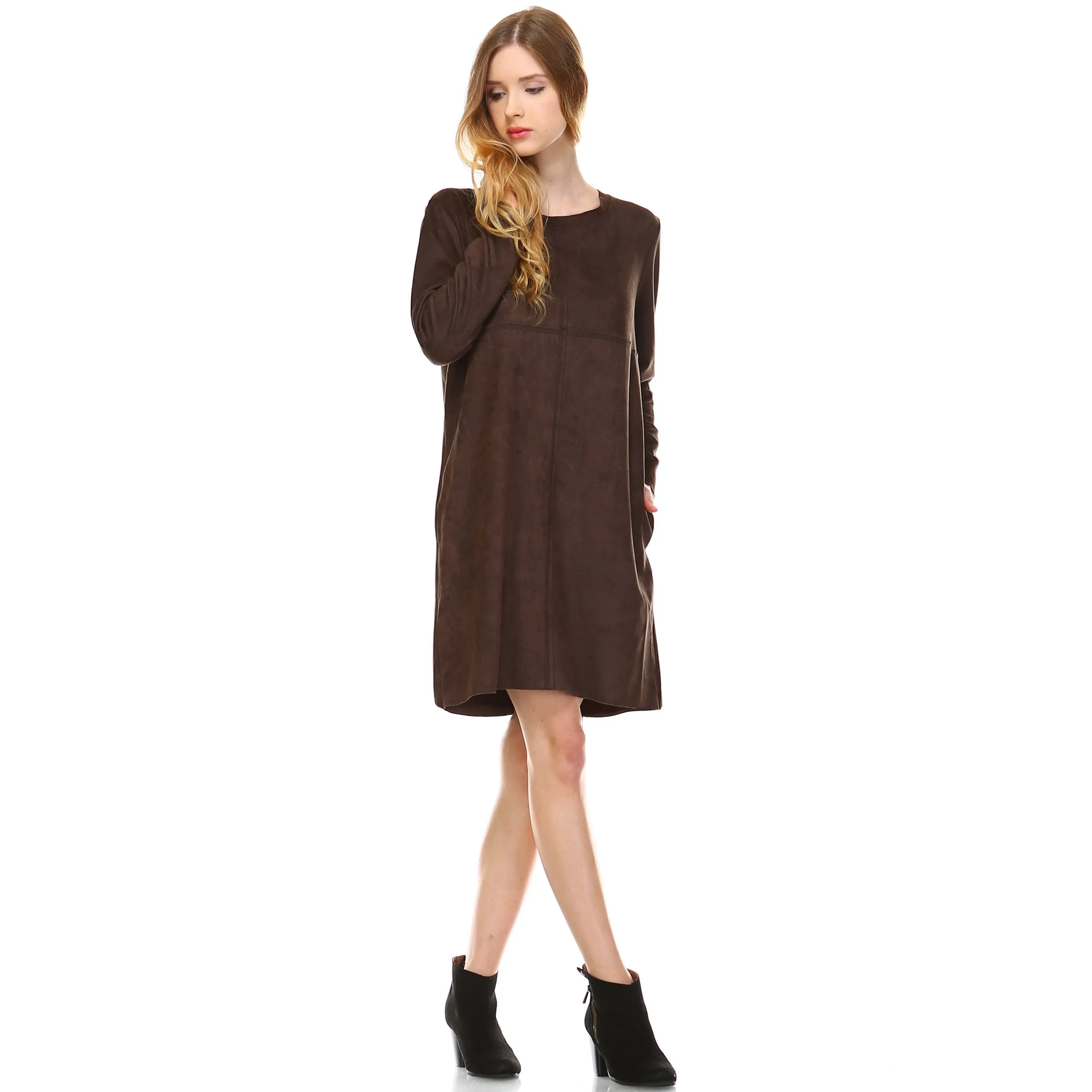 Pre-Order Faux Suede Aurora Dress