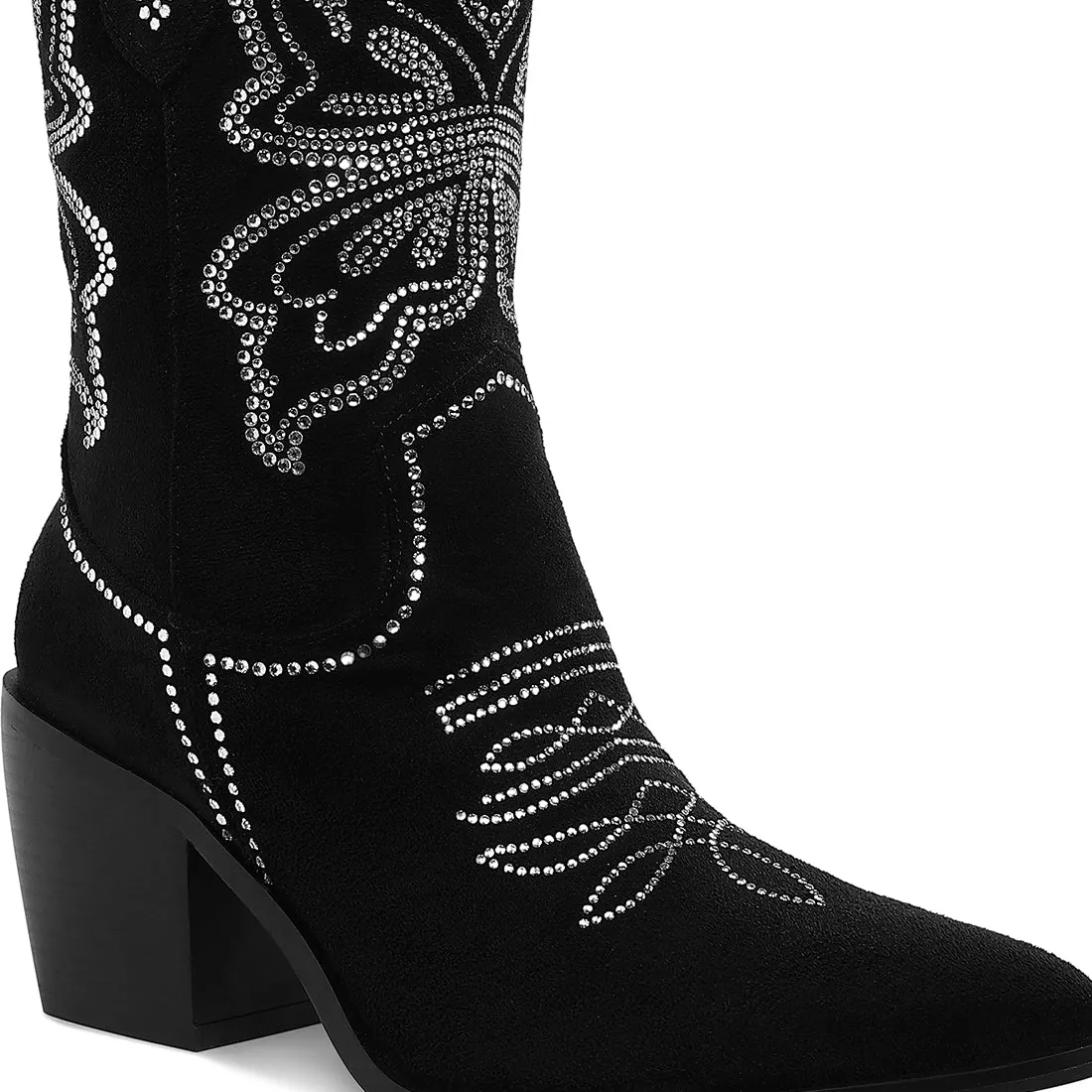 Rhinestones Embellished Cowboy Boots