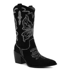 Rhinestones Embellished Cowboy Boots