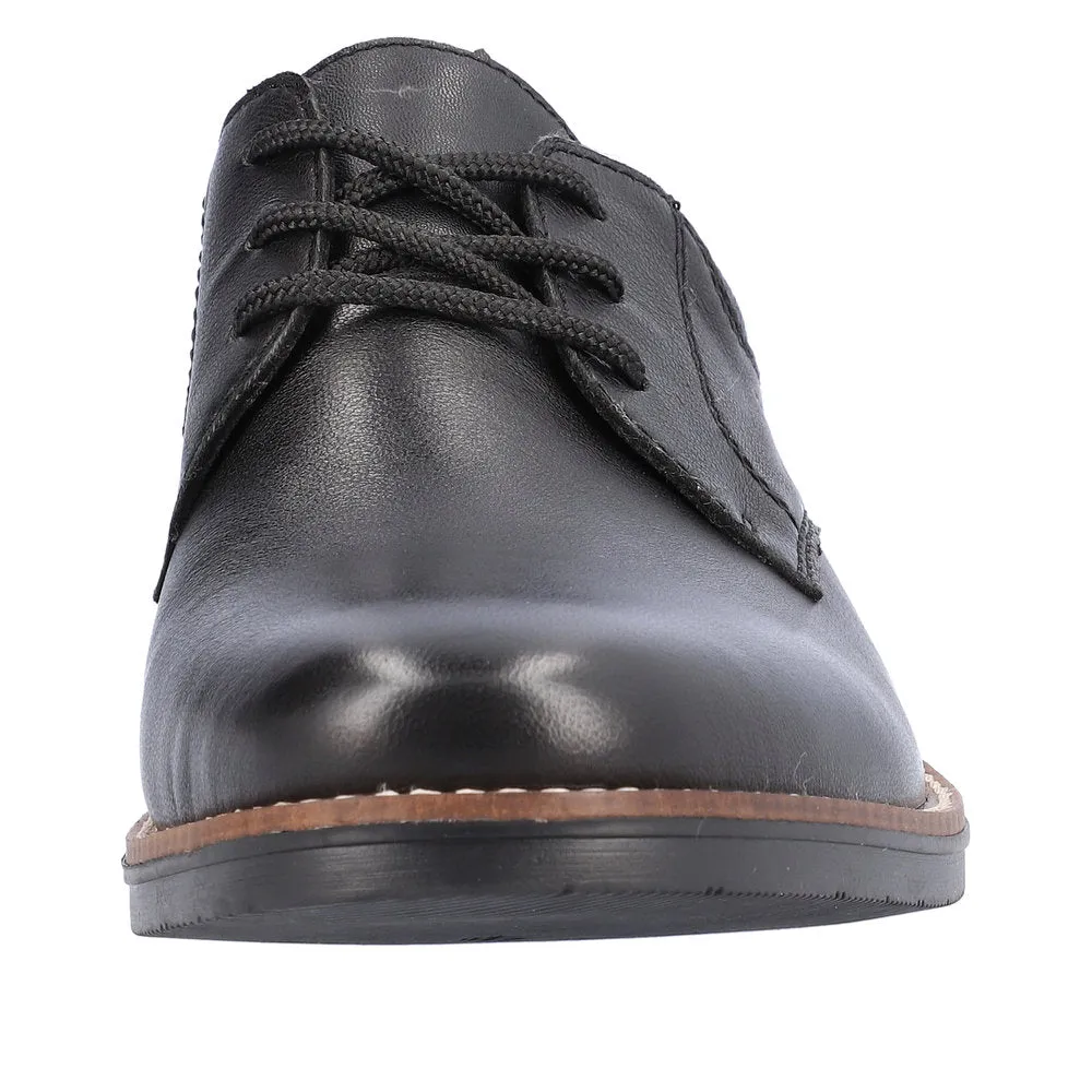 Rieker 13510-00 Mens Black Leather & Textile Lace Up Shoes
