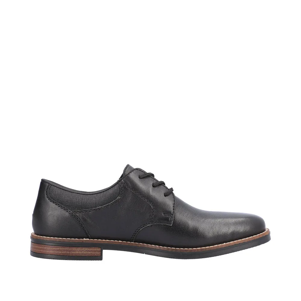 Rieker 13510-00 Mens Black Leather & Textile Lace Up Shoes