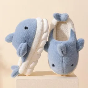 Shark Soft Sole Plush Slippers - Cozy Indoor Footwear