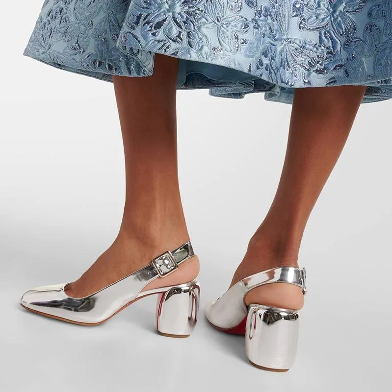 Timeless Silver Leather Pumps