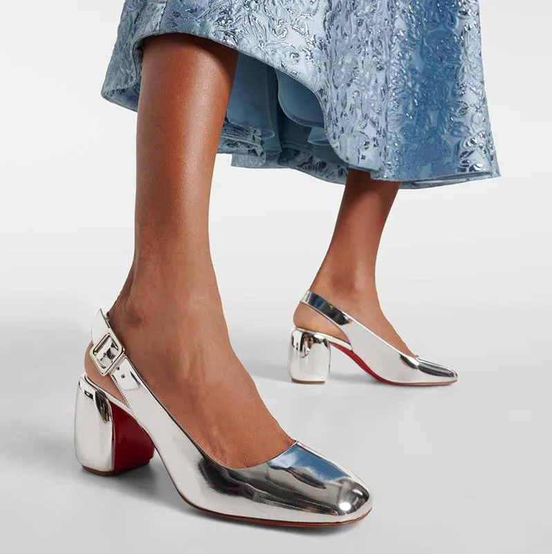 Timeless Silver Leather Pumps